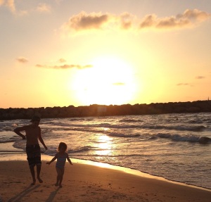 Summer 2014. Zak & Stella on the beach in Israel